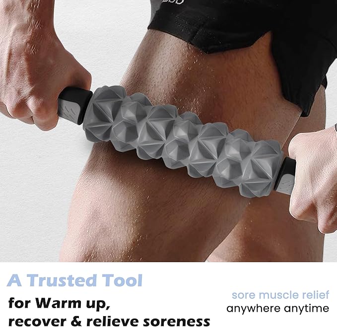 KITWILD Muscle Roller Stick, Massage Roller Stick for Athletes, Body Massage Stick for Muscles Deep Tissue, Muscle Relaxation Roller for Physical Therapy, Myofascial Release, and Yoga Therapy, Blue