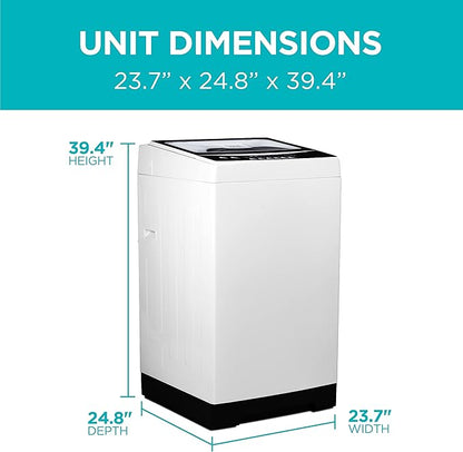 BLACK+DECKER 3.0 Cu. Ft. Portable Washer, 26.5 lb. Capacity Washing Machine, 6 Cycles, Quick Connect Sink Adapter and Drain Hose Included, Transparent Lid & LED Display, BPW30MW, White