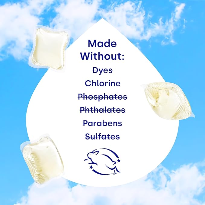 Dropps Odor & Stain Biobased Power Laundry Detergent Pods, Crisp Breeze (64 Pods) - HE Compatible Laundry Pods for Fresh Clothes - Laundry Soap Supplies & Recyclable Paperboard Packaging