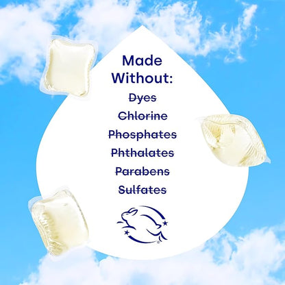 Dropps Odor & Stain Biobased Power Laundry Detergent Pods, Crisp Breeze (64 Pods) - HE Compatible Laundry Pods for Fresh Clothes - Laundry Soap Supplies & Recyclable Paperboard Packaging