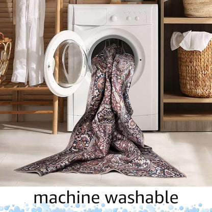 Keen Home Design 3x5 Rug - Machine Washable Entry Rug with Non-Slip Backing, Ideal for Enteryway, Kitchen, Bathroom, Laundry Room - Vintage, Easy Clean, Durable, Low Pile Rug - (3' x 5')