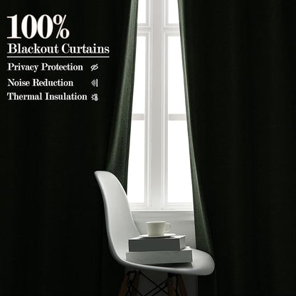100" W x 84" L Faux Linen Room Divider Curtains, Full Blackout Pinch Pleated Drapes for Traverse Rod, Bedroom Divider Privacy Drapery with Hooks for Ceiling Track, 1 Panel, Fog Green