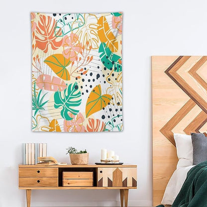 ICMOLYYENLO Tropical Palm Leaves Wall Tapestry, Wall Art for Room Decoration Beautiful Wall Hanging for Bedroom Living Room Dormitory Apartment 50x60 Inch