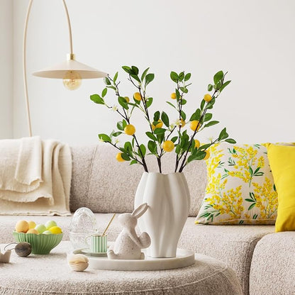 ucky Artificial Lemon Branches，4pcs of 27 Inch, Realistic Green Leaves and Yellow Lemon Fruit, Spring Summer Decoration Plants, Kitchen Decor Plant, Home Decor Plants，Greenery Stems