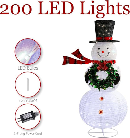 Taman 6ft Christmas Lighted Snowman Decorations Lighted Up Outdoor Lighted Holiday Displays Gift for Christmas Garden Party Yard Porch Decor