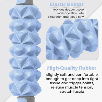 KITWILD Muscle Roller Stick, Massage Roller Stick for Athletes, Body Massage Stick for Muscles Deep Tissue, Muscle Relaxation Roller for Physical Therapy, Myofascial Release, and Yoga Therapy, Blue