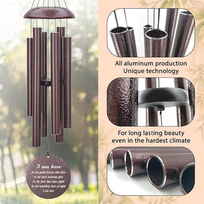 Personalized Sympathy Wind Chimes, Personalized Wind Chimes for Loss of Loved One, Commemorative Sympathy Gifts for Funerals, in Memory of Dad/Mom/Husband/Wife, Ship from US