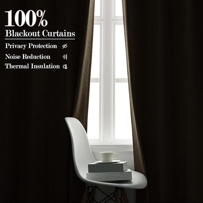 Light Khaki Pinch Pleat 100% Blackout Drapes Linen Blend, Room Divider, Room Darkening, Energy Saving, Furniture Protecting, Light Blocking Extra Wide Privacy Curtains, 200Wx108L, 1 PC