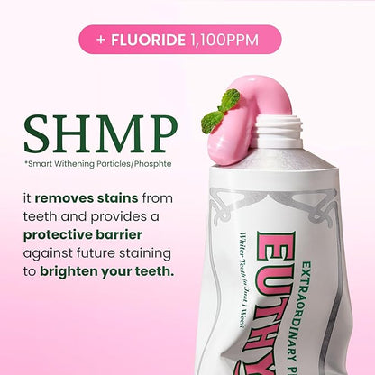 EUTHYMOL Whitening Toothpaste (3.7fl oz) - Stain Removal in 2 Weeks, Long-Lasting Freshness for Sensitive Gum & Teeth. Bad Breath, Cavity Prevention. Recyclable Aluminum Tube