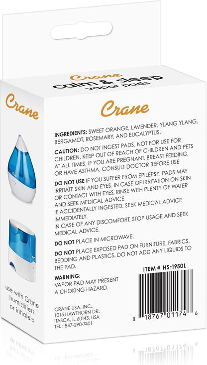 HealthSmart 500ML Essential Oil Diffuser, Humidifier and Aromatherapy Diffuser Bundle with Crane Lavender Orange Universal Vapor Pads, 12 Count