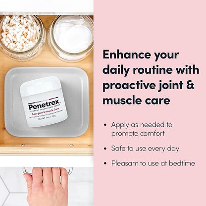 Penetrex Joint & Muscle Therapy - Soothing Comfort for Back, Neck, Hands, Feet - Premium Whole Body Rub with Arnica, Vitamin B6 MSM & Boswellia - Non-Greasy 4oz Cream