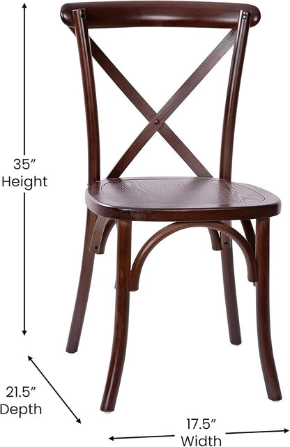 EMMA + OLIVER Walnut X-Back Chair