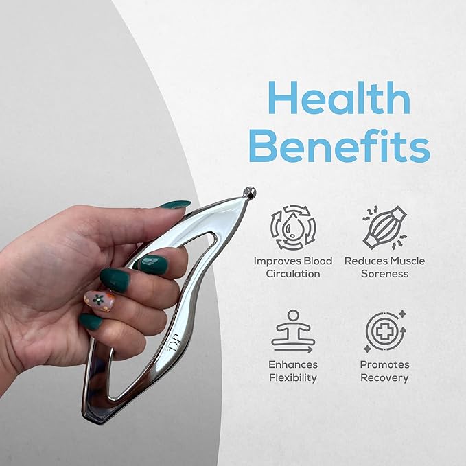 Muscle Scraper Tool – 2-in-1 Stainless Steel Fascia Scraper for Deep Tissue Massage & Muscle Relief - Gua Sha Body Tool for Soreness - Ergonomic IASTM Tool for Athletes & Physical Therapy