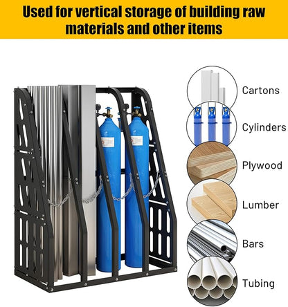 Vertical Bar Rack Standing Steel Vertical Long Parts Industrialized Large Capacity Storage Racks Rugged and Durable for Factories, Warehouses, Garages