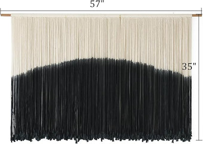 Flber Tie-Dye Macrame Wall Hanging Large Bohemian Yarn Tapestry Macrame Home Décor, 57''W*35''L