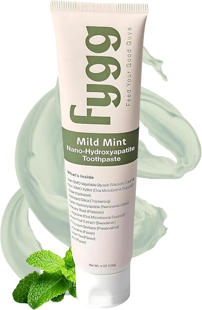 Fluoride Free Toothpaste, Nano Hydroxyapatite (Mild Mint) | Dentist Recommended - for Remineralizing, Whitening, & Sensitive Teeth - Premium Tooth Paste for Adults & Kids Oral Care (4oz)
