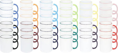 11oz White Ceramic Sublimation Coffee Mug in White Gift Box,12 Mixed Colors Banded, Case of 36