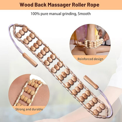 6 Pcs Wood Therapy Massage Tools, Meifuly Professional Complete Maderotherapia Wooden Massager Kit for Body Shaping, Lymphatic Drainage, Muscle Pain Relief, Anti-Cellulite (with Storage Bag)