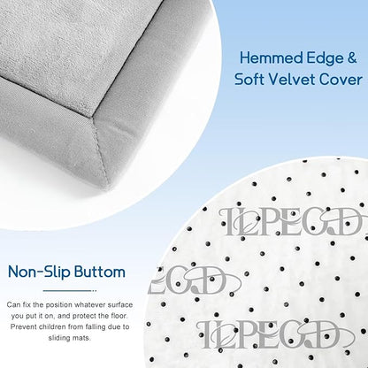 Baby Play Mat for Floor Tummy Time Mat Nursery Rug Muscle Mat Area Rug Playroom Rug Tatami Mat 79"x118" Memory Foam 1.3" Thick Crawling Mat for Babies,Toddlers, Infants, Kids(Light Gray)
