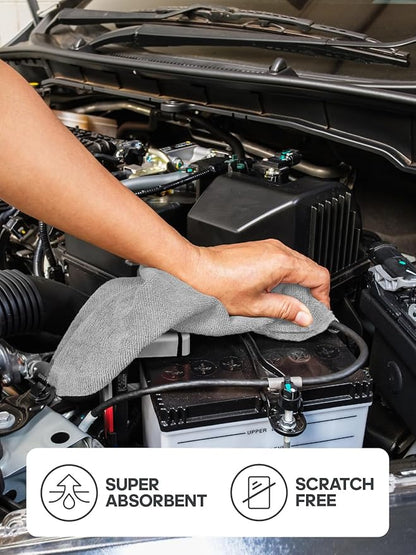 Fantasticlean Microfiber Cleaning Cloth Roll -40 Pack, Tear Away Microfiber Towels, 12" x 12", Reusable, Washable, Scratch Free, Ultra Absorbent Dish Rags for Car, Home, Garage or Shop (Grey)