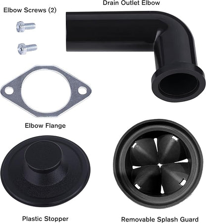 Waste Maid 10-US-WM-258-3B Garbage Disposal Anti-Jam Stainless Steel Food Waste Grinding System, 1/2 HP Mid Duty, Black