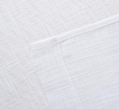 MIUCO White Sheer Curtains Poly Linen Textured Solid Grommet Curtains 95 Inches Long for French Doors 2 Panels (2 x 37 Wide x 95" Long) White