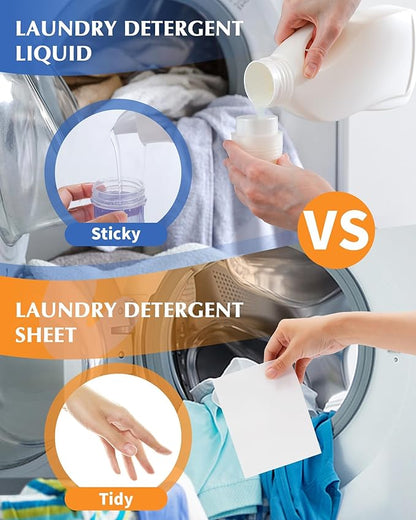 Laundry Detergent Sheets - 240 Loads, Hypoallergenic,Deep Cleaning, Fresh Linen Scent, Plastic-Free, Eco-Conscious,Paraben-Free,Fast Dissolve, Perfect for Home,Dorms,Travel,Camping,College Essentials