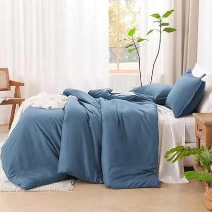 Litanika Comforters Twin/Twin XL Size Ocean Blue, 2 Pieces Lightweight Solid Bedding Set & Collections, All Season Fluffy Bed Set (66x90 Inches Comforter & 1 Pillowcase)