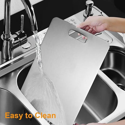 Titanium Cutting Boards for Kitchen - 100% Pure Titanium Cutting Board - Double Sided Food Grade Quality Cutting Boards - Easy to Clean and Store (14"L x 10"W)