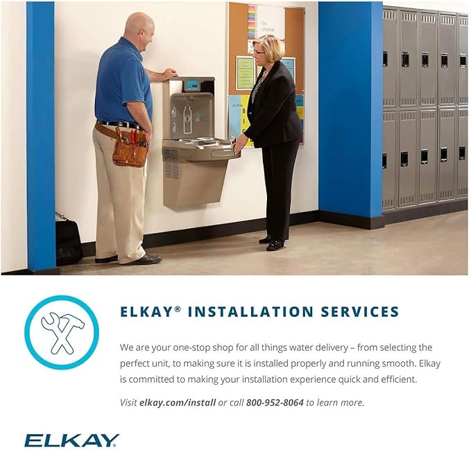 Elkay LZO8WSLK EZH2O Bottle Filling Station and Cooler, Light Gray Granite