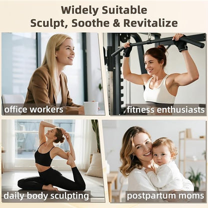 Lymphatic Drainage Massager Anti Cellulite Massage Tool Body Sculpting Machine with Soothingpulse, Light, Heat & Vibration, Help Care Stretch Marks & Smooth Cellulite for Legs, Arms & Belly
