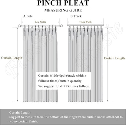 Extra Wide 100% Blackout Linen Textured Curtains - Room Dividers, W150 x L108 (1 Panel), Pinch Pleat Drapes for Living Room, Full Light Block Out Drapery for Sliding Door, Lilac