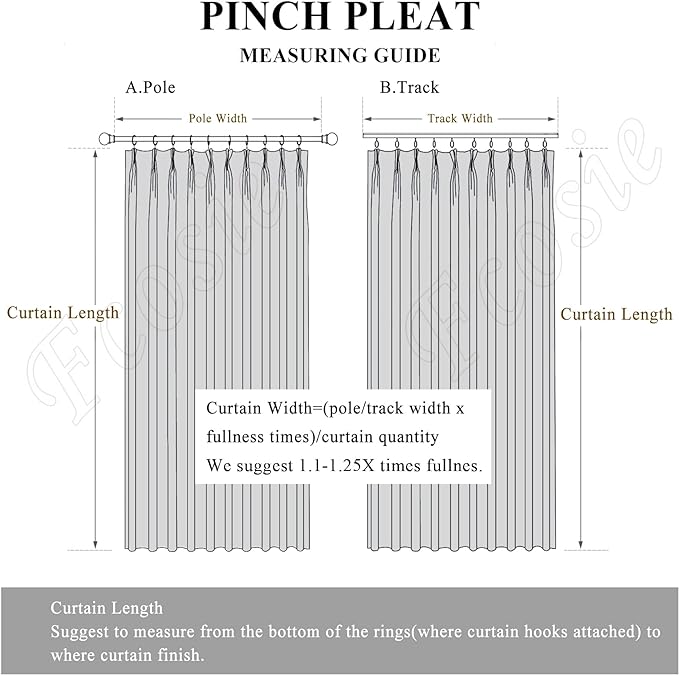 Room Divider Curtains Screen Partitions, Linen Look 100% Blackout Drapery 102 Inches Long, 100" Wide Pinch Pleated Window Drapes, Privacy Protecting, Light Blocking, (1 PC, Light Grey)