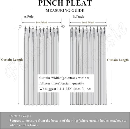 Full Blackout Privacy Curtains, 240 Inch Extra Wide Linen Blend Drapes, Pinch Pleat Window Drapery for Room Divider Storage/Space Room Separation, 1 Panel, W 240" x L 96", Blue