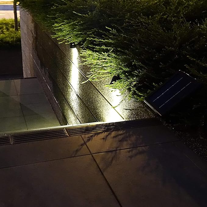 4-Spotlight Mini 50X Solar-Powered LED Spotlight (Warm White LED), Black Finish, Outdoor Garden Yard Landscape Downlight