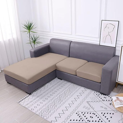 hyha Waterproof Couch Cushion Covers, Sectional Sofa Slipcovers Washable, L Shape Chaise Dog Couch Covers for Sectional Sofa, Universal Furniture Protector (1 Piece for Chaise, Taupe)