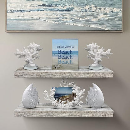 Sorbus Floating Shelves, Wall Shelves for Bedroom, Kitchen, Living Room, Bathroom Shelves Over The Toilet, Home Decor, Farmhouse, 24 x 9 Inch Wall Mounted Floating Shelves for Wall, 2 Pack, Rustic