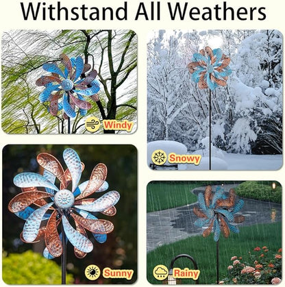 Viveta Wind Spinner for Yard and Garden, 58.7 * 12.6" Kinetic Wind Spinners Metal Windmills for Outside Yard Patio Lawn Decor