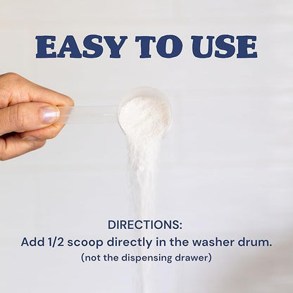 Unscented Laundry Detergent Powder | Fragrance-Free | Safe for Sensitive Groups | Powerful Clean | Plant & Mineral-Based | Made in USA