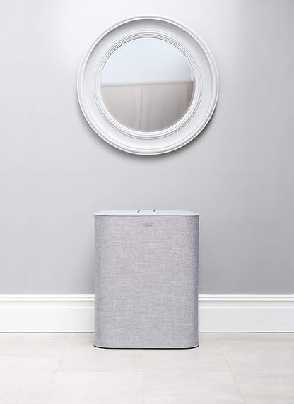 Joseph Joseph Tota 90 liter/23.8 gallon Laundry Hamper Separation Basket with lid, 2 Removable Washing Bags with Handles - Gray