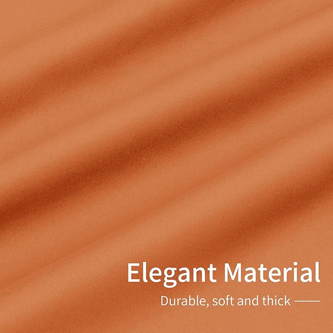 Easy-Going Blackout Curtains for Bedroom, Solid Thermal Insulated Grommet and Noise Reduction Window Drapes, Room Darkening Curtains for Living Room, 2 Panels(42x84 in, Orange)