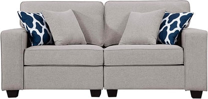 L Lengend Vansen Modular Sectional Sofa U Shaped Couch with Ottoman Modern Reversible Corner Sectional Couch for Living Room (Light Grey, 2+3)