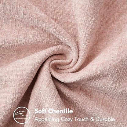 MIULEE Pack of 2 Couch Throw Pillow Covers 18x18 Inch Pink Valentine Farmhouse Decorative Pillow Covers with Stitched Edge Soft Chenille Solid Dyed Spring Pillow Covers for Sofa Bed Living Room