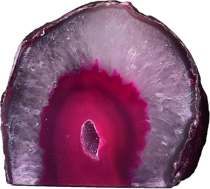 AMOYSTONE Dual-Purpose Agate Stone, 1-1.5lb Plant Terrarium & Candle Holder Base, for Boho Home Office Accent