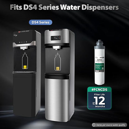 iSpring FCNCDS SGS-Tested Chloramine Removal CTO Carbon Block Replacement Water Filter Cartridge for DS4 Series