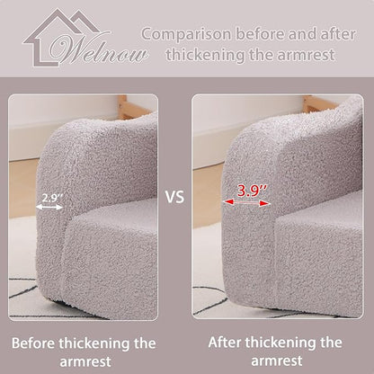 Welnow 2-in-1 Kids Sofa Chair, Convertible Toddler Chair Flip Out Children Sofa Chair with Wave Armrests Folding Kids Play Sofa with Side Pockets & Removable Cover Armchair for Girl or Boy