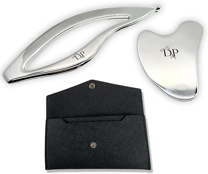 Muscle Scraper Tool – 2-in-1 Stainless Steel Fascia Scraper for Deep Tissue Massage & Muscle Relief - Gua Sha Body Tool for Soreness - Ergonomic IASTM Tool for Athletes & Physical Therapy