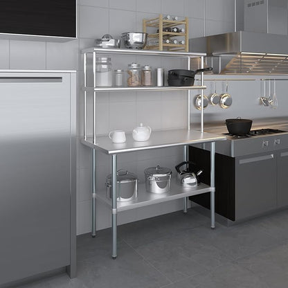 AmGood Double OverShelf Stainless Steel NSF - Many (48" Long x 12" Deep)