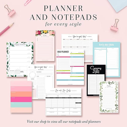 Bliss Collections Daily Planning Pad, To Do List Notebook - Undated Tear-Off Sheets Notepad - Work Calendar, Organizer, Scheduler for Goals, Tasks - Vibrant, 8.5" x 11", 50 Sheets