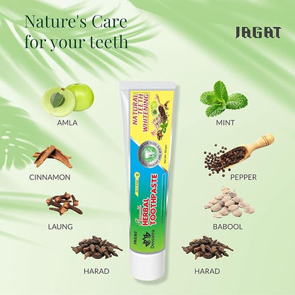 Jagat Devsutra Activated Charcoal & Fresh Mint Toothpaste | Doctor Recommended Ayurvedic, Organic & Herbal | 100% Natural Teeth Whitening, No Fluoride & Artificial Colors, Gum Cure, Vegan - Pack of 4